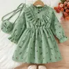 Mädchen Kleider Kinder Mädchen Herbst Kleinkind Langarm Blumen Drucke Prinzessin Kleid Kinder Hochzeit Party Casual Kleidung Vestidos