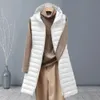 Women's Vests Lightweight Padded Women Vest Women Thermal Down Jacket Stylish Women's Winter Vest Coat Padded Hooded Mid-length for Warmth 231114