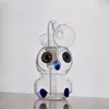 Güzel baykuş şekli mini cam bongs nargile kalıplama geri dönüştürücü yağ dab cam su boruları sigara içme borusu kül yakalayıcı nargile ile 14mm yağ tenceresi ve kase