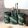 Bath Accessoire Set Luxe en keramische tandenborstelbeker Badkamerdecoratie Home Creative Rack Trade opslag
