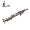 Saxophone droit soprano Bb en laiton rouge Vintage, saxophone droit en laiton rouge de haute qualité