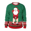 Мужские свитера, рождественские пуловеры для мужчин, свитер с воротником с 3D принтом оленей, верхняя одежда для пар, толстовки для праздничных вечеринок 231114