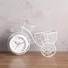 Table Clocks Office Desktop Clock Creative Wrought Iron Bicycle Flower Basket Double-sided Craft Gift Decorative Pendant