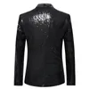 Mens Suits Blazers Shiny Gold Sequin Glitter Empelled Blazer Jacket Men Nightclub Prom Suit Coats Costume Homme Stage Clothes for Singers 231113