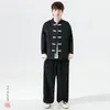 Vêtements ethniques Hommes Style chinois Collier Vestes Rétro Cheongsam Tops Automne Hommes Lâche Grande Taille Abricot Noir Qipao Manteaux