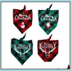 Dog Apparel Bandana Christmas Classic Plaid Pet Scarf Bibs Kerchief Merry Xmas Santa Snowman Print For Small Medium Large Animals Co Dhh7G