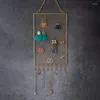 Jewelry Pouches Metal Ear Hook Long Chain Necklace Display Holder On Wall Organizer Shelf Storage Frame For Home Jewlery Shop