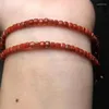 Länk armband naturlig röd agat kub armband handgjorda kvinnor läker ädelsten kristallsträngslarslar älskare flickvän smycken gåva 1 st