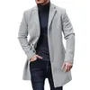 Men's Jackets Winter Men Woolen Coat Casual Fashion Lapel Single Breasted Youth Style Midlength Slim Long Sleeve Jacket 231113