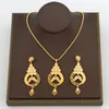 Necklace Earrings Set Italian Gold Color Jewelry For Women Dangle And Necklack Hollow Out Design Bohemia Bridal Weddings