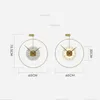 Zegary ścienne Nowoczesne metalowe ciche zegar do salonu Dekoracja mebli Luminous prosta restauracja gospodarstwa domowego