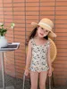 Classic dandelion one-piece swimsuit for girls with high quality nylon fabric resort style cute swimsuit