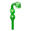 Y245 Smoking Pipe About 5.9 Inches Colored Skull Banger Bowl Double Ring Style Tube Oil Rig Glass Pipes Smooth Airflow