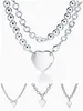 Designer Single Peach Heart Necklace Woman Rostfritt stål Pendant Smycken Valentins dag Julklapp Partihandel