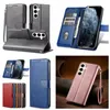 Fundas de billetera de cuero de negocios para Samsung S23 FE Ultra S22 Plus A15 A04 M54 A54 A34 A24 A14 A04E A13 A33 A53 A73 Retro Flip Cover ID Tarjeta Ranura Titular Vintage Bolsa Correa