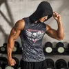 Herrtankstoppar modekomprimering ärmlösa skjortor topp fitness skjorta s singlet bodybuilding träning gym väst 230414