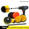 Spazzole 10Pcs Power Cleaning Scrubber nylon Kit di fissaggio spazzole con estensore per piastrelle doccia vasca da bagno e auto 230414
