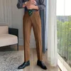 Men's Suits 2023 Spring And Summer Ankle Length Pants Men Slim Work Jogging Social Formal Suit Trousers Male Brand Korea Style Size T86