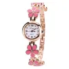 Orologi da polso Sdotter Moda Piccoli orologi da donna 2023 Lusso Strass Fiore Bracciale in acciaio inossidabile Cinturino Abito Orologio femminile Relogio