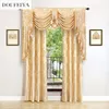 Gardinen im europäischen Stil für Wohnzimmer, Schlafzimmer, Esszimmer, Royal Luxury Volant Pelmet Windows Swag Curtain Wedding Backdrop Stand 230413