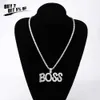 Hänge halsband Anpassade namn Baguette Iced Out Chain Letters Pendants Halsband Herrens charm Zircon Hip Hop -smycken med guld silver tenniskedja T230413