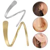 Brincos traseiros 2 pares espiral envoltório simples personalidade cartilagem earlobe ear cuff