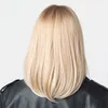 Syntetiska peruker Easihair Blonde ombre peruker Syntetiskt hår för kvinnor Naturlig bob med lugg värmebeständig cosplay peruk söt futura 230227