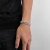 Браслеты со звеньями, модный мужской браслет в стиле хип-хоп, рок, 12 мм, двухрядный, с полной дрелью, кубинская цепочка, медный комплект, ювелирные изделия с цирконом MY0101