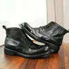 Boots Luxury Soft Cowhide Mens Ankle Brand Handmade Genuine Leather Comfortable Black Casual Business Social Shoes Man