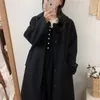 Womens Wool Blends Autumn Winter Women Faux Woolen Coat Fashion Korean Oversized Midi Thicke Jacket Harajuku Solid Elegant All Match Outwear 231113