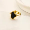 Luxury Brand Clover Ring Wedding Love Gift Ring Winter Romantic Style Jewelry Designer 18K Gold Plated Boutique Ring Christmas Jewelry Wholesale