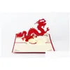 Cartes De Voeux 100Mmx150Mm 3D Dragon Chinois Meilleurs Voeux Joyeux Noël Carte Nouvel An Diy Cadeau Za4986 Drop Delivery Home Garden Fes Dhjh3