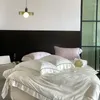 مجموعات الفراش الفاخرة الأميرة الفرنسية ناعمة حريري مجموعة الأوكالبتوس ليوسيل كاميليا جاكار حاف لوح السرير بوسادة السرير