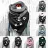 Foulards Automne Hiver Bouton Écharpe Pour Femmes Hijab Bandana Rétro Imprimé Polaire Doux Wraps Casual Chaud Col Châles