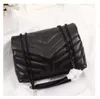Luxuriöse Taschen Y Damen Designer-Umhängetasche aus schwarzem Leder mit großem Fassungsvermögen und Kette, gesteppte Messenger-Handtaschen, Geldbörse, Einkaufstaschen, Tragetaschen, Klappentaschen, heiß 2023