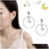 Stud Style Coréen Cercle Lune Boucles D'oreilles Sier Couleurs Géométrique Oreille Évider Pour Femmes Fille Personnalité Meilleur Cadeau Drop Deliver Dhgarden Dhzd2