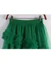 Skirts OHRYIYIE Sweet Cake Tulle Skirt Women Elegant Midi Long High Waist A Line Skirt Female Winter Yellow Green Party Skirt Lady 230414