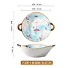 Bowls 7.5 Inch Japanese Household Noodle Bowl Ceramic Soup Salad With Handle Kitchen Microwave Oven Baking Tray