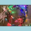 Party Decoration Led Light Up Glasses Flower Crown Glow In The Dark Flashing Headband Eyewear For Birthday Festival Neon Dro Dhqhv