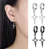 Dangle Earrings Gothic Punk Style Metal Drop Black Silver Color Star Pendientes Fashion For Women Men Rock Jewelry