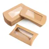 Gift Wrap Kraft Paper Window Pillow Candy Box Shape Biscuit With Wedding Christmas Packaging