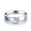 Pierścienie klastra Mojue Diamond Pierścień 18K Złota Dostosowana platyna prosta para z autentyczną