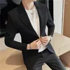 Men's Suits Autumn And Winter 2023 Fashion Waffle Slim Fit Suit Business Casual Jacket Formal Bridegroom Wedding Tailcoat