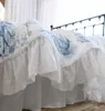 Bedding sets Super Luxury bed queen size Big lace ruffle designer ding Floral cotton linen Western Europe ding gift 230413