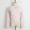 1109 2023, осенний брендовый свитер в том же стиле, розовый, хаки, кардиган с длинными рукавами и v-образным вырезом, женская одежда, женская одежда высокого качества DL