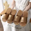 Gai Summer Lovers Crochet Bathroom Slippers Flat Anti-Slip Fashion Mashing Shoes Women Home Indoor Slides Men Sandals Cane 230414