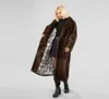 Women's Fur Faux Ladies high quality mink fur coat 100 real with belt added to keep warm in winter European street style 231114