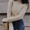 Женские свитера Коробов Французский ажурный свитер Женская одежда Пуловер с крючком Цветок Нежный мягкий трикотаж Топ Корейская мода Sueter