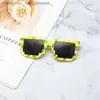 Óculos de sol crianças óculos de sol engraçado óculos de sol cosplay jogo de ação brinquedo quadrado óculos pixel mosaico bandido vida eyewear presente das crianças l231114