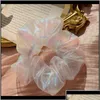 Hair Accessories Summer Lady Girl Scrunchy Ring Elastic Bands Organza Intestine Sports Dance Scrunchie Mesh Csngw Wludh Drop Deliver Dh2Hy